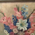 Vintage Oil Painting Still Life Floral Bouquet Pin