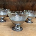 3 Depression Glass Sherbet Sherbert Cups Stainless