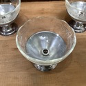 3 Depression Glass Sherbet Sherbert Cups Stainless