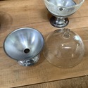 3 Depression Glass Sherbet Sherbert Cups Stainless