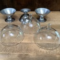 3 Depression Glass Sherbet Sherbert Cups Stainless