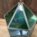 Vintage Stained Glass Hanging Lantern Light Electr