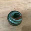 Vintage Hand Blown Glass Paperweight Swirl Green W