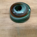 Vintage Hand Blown Glass Paperweight Swirl Green W