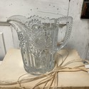 Vintage Pressed Glass Creamer Starburst Beaded Use