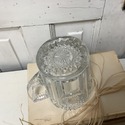 Vintage Pressed Glass Creamer Starburst Beaded Use