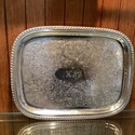 Silverplate Vintage Serving Tray Bar Tray Monogram