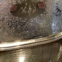 Silverplate Vintage Serving Tray Bar Tray Monogram