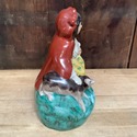 Red Riding Hood Staffordshire Figure Seated w Dog 