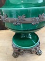 Wilhelm Schiller & Sons Green Majolica Pottery Urn