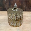 Brass Hinged Trinket Box Heavily Etched Scalloped 