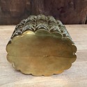 Brass Hinged Trinket Box Heavily Etched Scalloped 