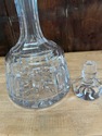 Vintage Heavy Glass Bottom Decanter w Stopper Barw