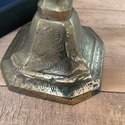 Tall Brass Plated Metal Candlestick Holder Etched 