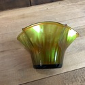 Carnival Glass Bowl Many Ribs Pebbled Scalloped Ri