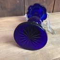 Cobalt Blue Mantel Luster Lamp Candle Lamp w Prism