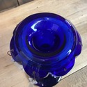 Cobalt Blue Mantel Luster Lamp Candle Lamp w Prism