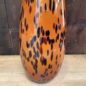 Leopard Art Glass Vase Tortoise Shell Large 15" Ta