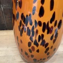 Leopard Art Glass Vase Tortoise Shell Large 15" Ta