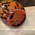 Leopard Art Glass Vase Tortoise Shell Large 15" Ta