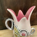 Hull USA T7 Pottery Blossom Flite Vase Double Hand