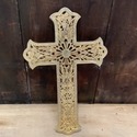 Gold Metal Filigree Cross Crucifix Religious Chris