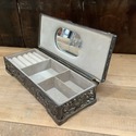 Vintage Jewelry Box Velvet Lined Silver Plate Styl