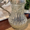 Vintage Pressed Glass Tall Decanter Pitcher Jug Si