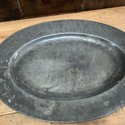 Antique Oval Pewter Platter 19th C Harris London M