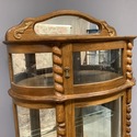 Oak China Cabinet w Additional Top Storage Glass F