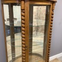 Oak China Cabinet w Additional Top Storage Glass F