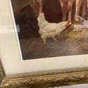 Framed Print In the Fold Sheep Chickens French Far