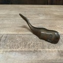 Small Miniature Solid Brass Whale Figure Vintage 3