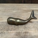 Small Miniature Solid Brass Whale Figure Vintage 3