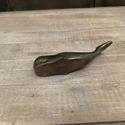 Small Miniature Solid Brass Whale Figure Vintage 3