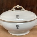 White Gold Footed Tureen Royal China Works Worcest