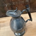 Antique Silver Plate Syrup Pitcher Jug Wood Handle