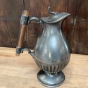 Antique Silver Plate Syrup Pitcher Jug Wood Handle