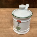 French Mustard Condiment Pot Jar w Lid and Spoon P