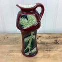 Art Nouveau Majolica Stacked Pitcher Jug Burgundy 