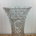 Vintage Lead Crystal Glass 14.5" Tall Vase Floral 