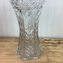 Vintage Lead Crystal Glass 14.5" Tall Vase Floral 