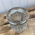 Vintage Glass Jam or Marmalade Jar Etched Floral w