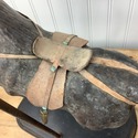 Vintage Leather Horse Lamp Leather Wrapped Wood Ba