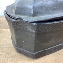 18th C Lead Tobacco Box Jar Figural Head Lid