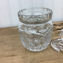 Crystal Condiment Jar w Lid Unmarked Elegant Glass