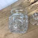 Crystal Condiment Jar w Lid Unmarked Elegant Glass