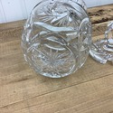 Crystal Condiment Jar w Lid Unmarked Elegant Glass