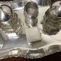Derby Silver Co. Silverplate Inkwell Desk Set Tray
