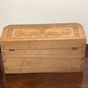 Hand Carved Pine Wood Box Vintage Folk Art Floral 